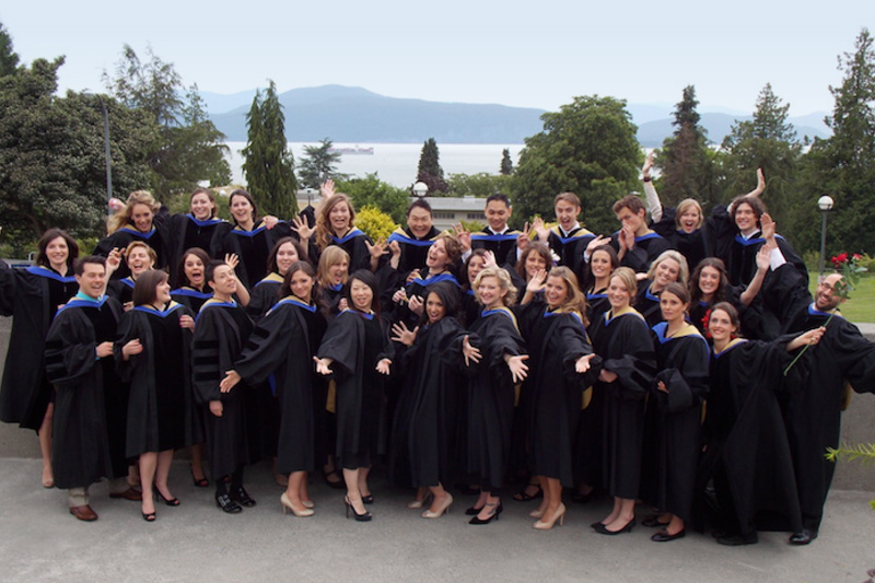 Boucher campus graduating class photographed after their convocation ceremony